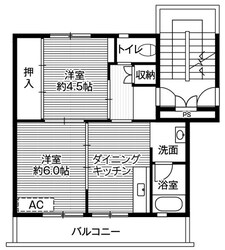 ビレッジハウス境港第三２号棟の物件間取画像